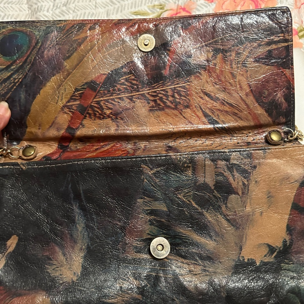 ETUI London brand hand painted Leather Clutch w Detachable Chain Crossbo… - Picture 5 of 9